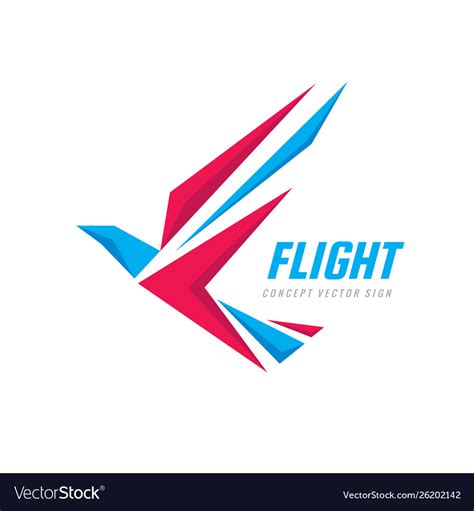 Flight - creative bird logo design wings abstract Vector Image