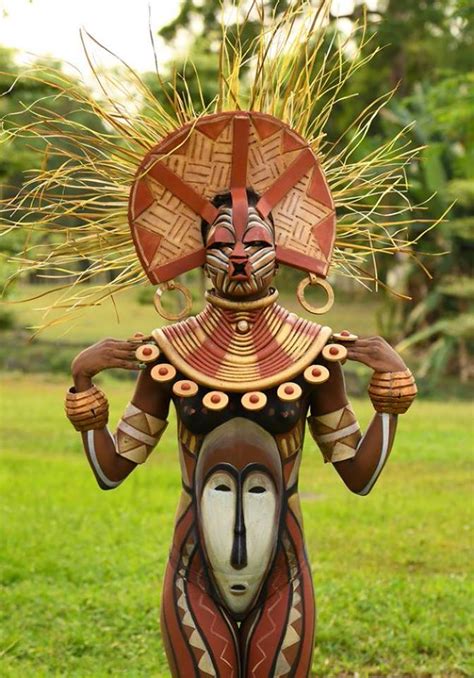 One of the contestants at 2019 Equatorial Guinea Bodypainting Festival ...