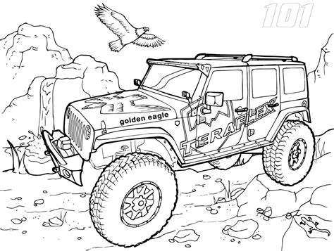 Jeep Rubicon Off-Road-Malbuch zum Ausdrucken und online