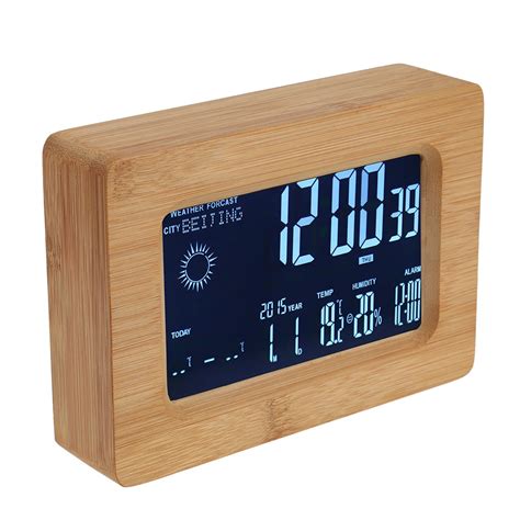 Aliexpress.com : Buy LED Digital Wooden Alarm Clock Intelligent WiFi ...