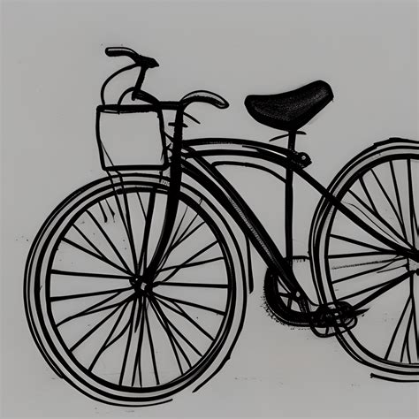 Black and White Bicycle Sketch · Creative Fabrica