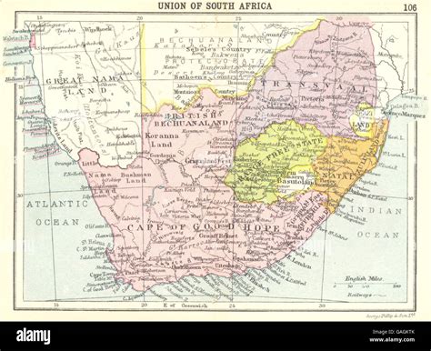 SOUTH AFRICA: Union of South Africa; Small map, 1912 Stock Photo - Alamy