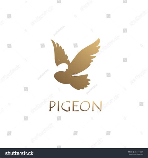 Unique Concept. Golden Pigeon Logo. Pigeon Bird Abstract Vector Logo ...