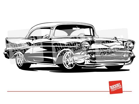 Chevrolet Bel Air 1957 Vector Files png Svg Cdr Eps Pdf - Etsy Canada