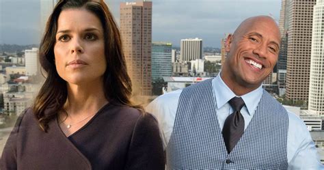 Neve Campbell Teams with The Rock in Skyscraper