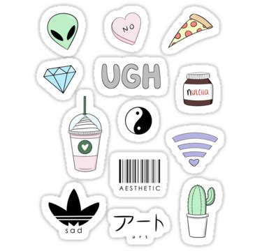 some tumblr inspired stickers :) • Also buy this artwork on stickers. | Aesthetic stickers ...