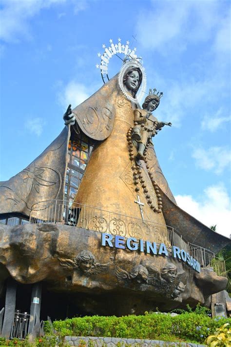 Regina Rica Rosarii Statue Facade in Tanay, Rizal, Philippines Editorial Stock Image - Image of ...