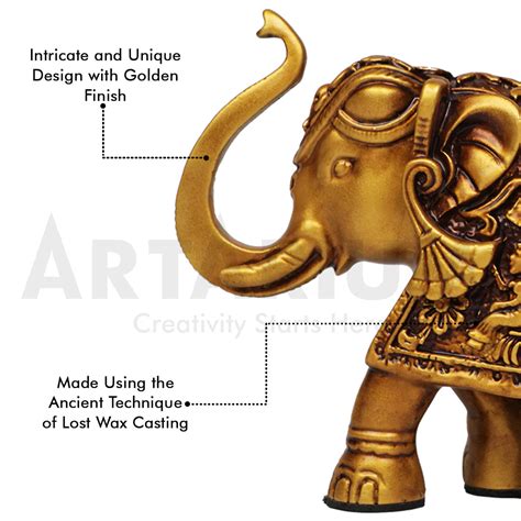 Buy Golden Royal Elephant Statue Online at Best Price – theartarium