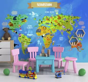 Beautiful wallpaper world map wall murals - TenStickers