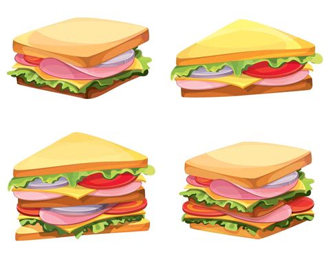 Set of different sandwiches 2422423 Vector Art at Vecteezy