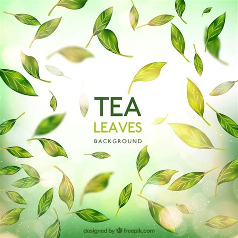 Realistic tea leaves background Vector | Free Download