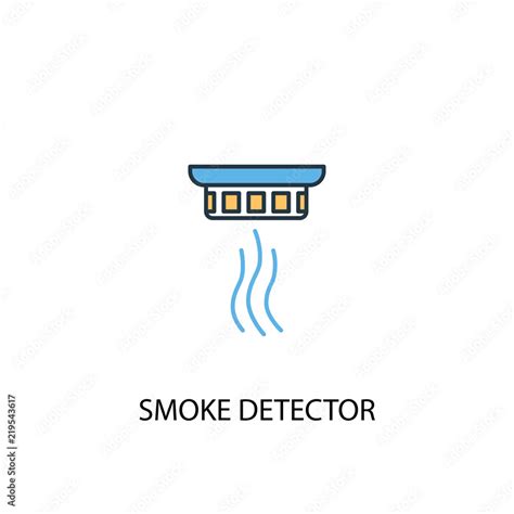 smoke detector concept 2 colored line icon. Simple yellow and blue ...