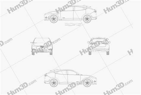 Ford Mustang Mach-E 2022 Blueprint - 3DModels.org