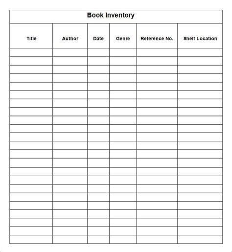 Book Inventory Template - 3 Free Excel, Word Documents Download