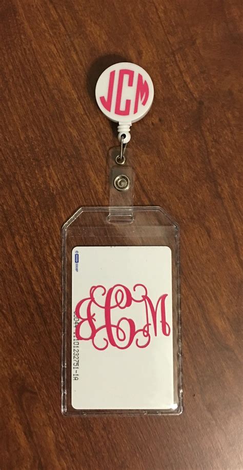 Monogrammed Badge Holder Personalized Badge Holder