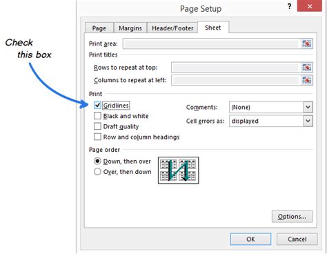 How to print gridlines in Excel