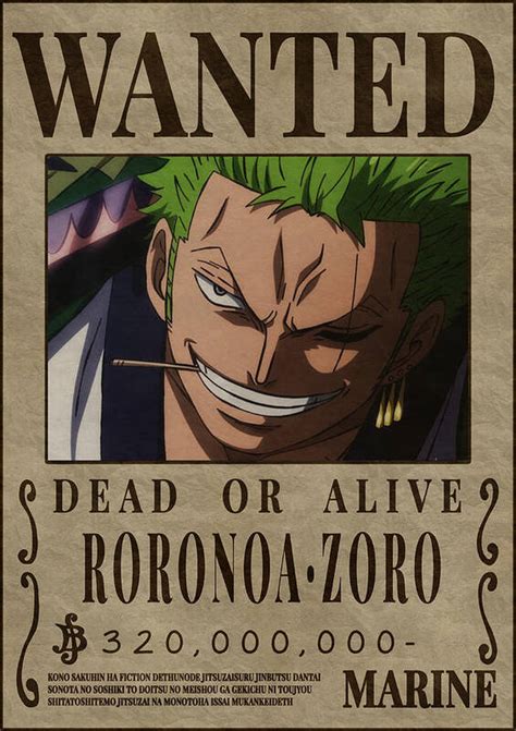 Zoro Wanted Poster New World