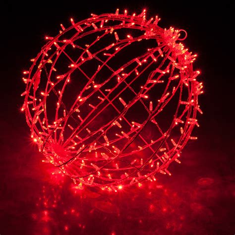 Red LED Hanging Light Sphere