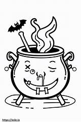 Black cauldron coloring Page sketch template