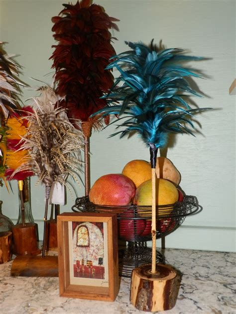 24 Inch Desktop Hawaiian Kahili, Feather Staffs for the Pono Home Custom Color and Designs ...