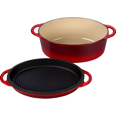 Le Creuset 4.75 Qt. Cast Iron Oval Oven And Reversible Grill Pan Lid | Dutch Ovens & Braisers ...