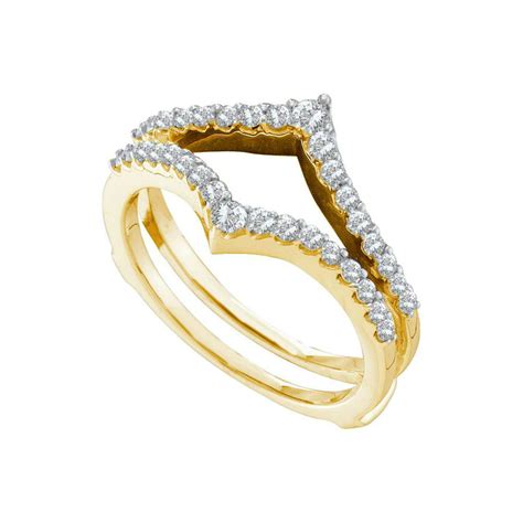 14kt Yellow Gold Womens Round Diamond Ring Guard Wrap Enhancer Wedding Band 1/2 Cttw - Walmart ...