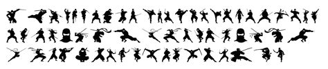 Collection of ninja silhouette vectors on a white background 7793738 ...