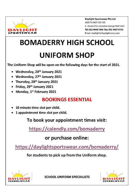 Please note our School Uniform... - Bomaderry High School