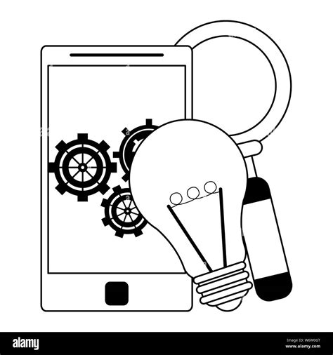 technology digital modern hardware cartoon in black and white Stock Vector Image & Art - Alamy