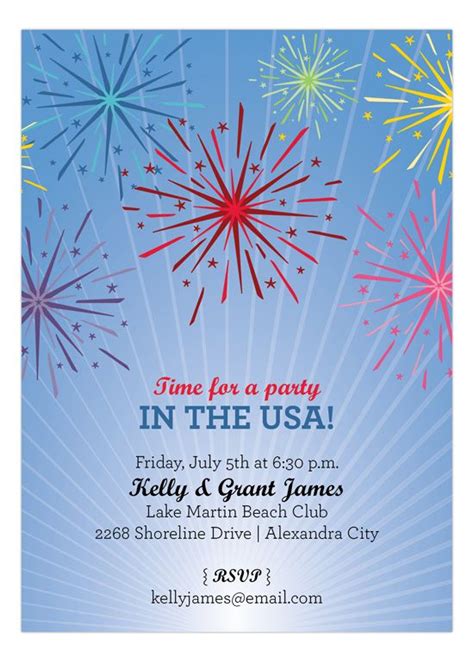 Fireworks 4th of July Party Invitations | Fireworks invitation, Polka dot design, Invitations