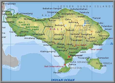 Map bali paradise island - Bali