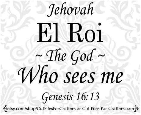 Der Herr El Roi The God Who Sees Me Genesis 16:3 SVG und PNG Cut File - Etsy.de