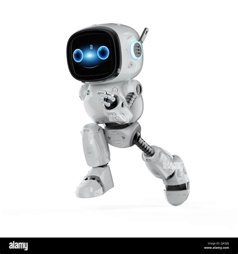 Cartoon running robot illustration Cut Out Stock Images & Pictures - Alamy