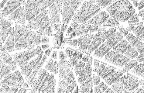 Birds Eye View Paris – Wallpaper - Majesty Maps & Prints