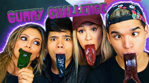 GUMMY TONGUE CHALLENGE! ft. LaurDIY D-Trix & Bethany Mota - YouTube