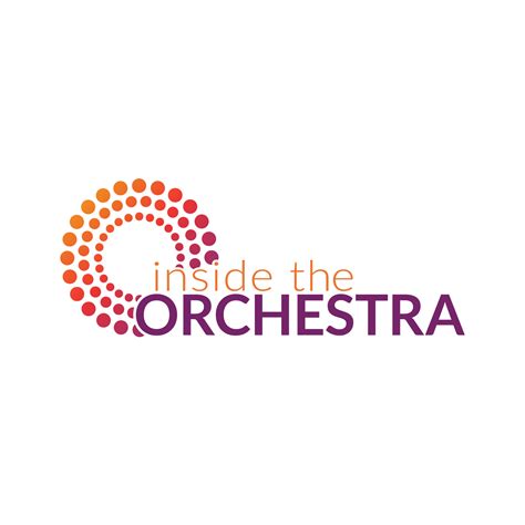 inside the orchestra logo on a white background with an orange and ...