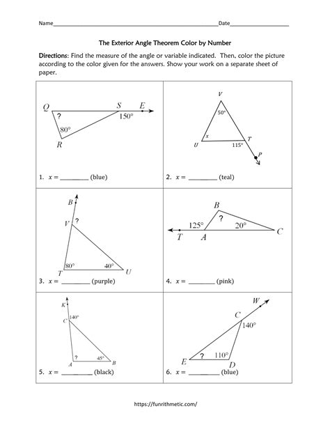 Exterior Angle Theorem Worksheet – Zip Worksheet