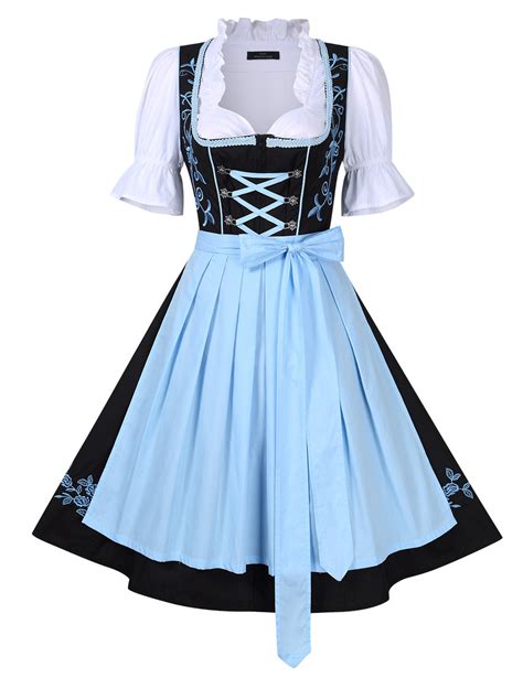 Frauen Dirndl Oktoberfest Trachtenkleid Bluse Schürze Klei Zünftige ...