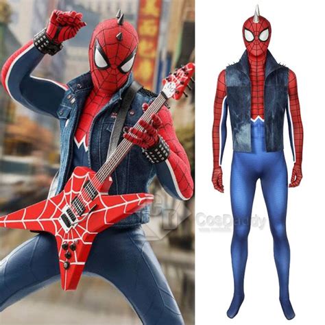 Marvel’s Spider-Man Spider-Punk Spiderman Punk Rock Cosplay Costume