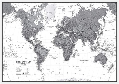 Buy Maps International Large Political World Wall Map - Black & White - Paper - 48 x 36 Online ...