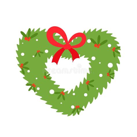 Heart Shaped Christmas Wreath Stock Illustrations – 164 Heart Shaped ...