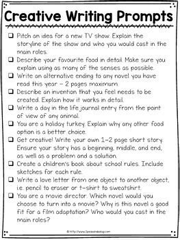 Creative Writing Prompts and Activities by 2peasandadog | TPT