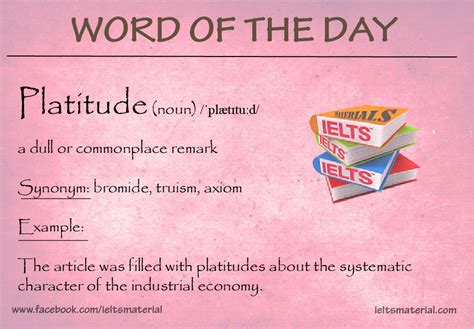 Platitude - WORD OF THE DAY (for Writing Task 2)