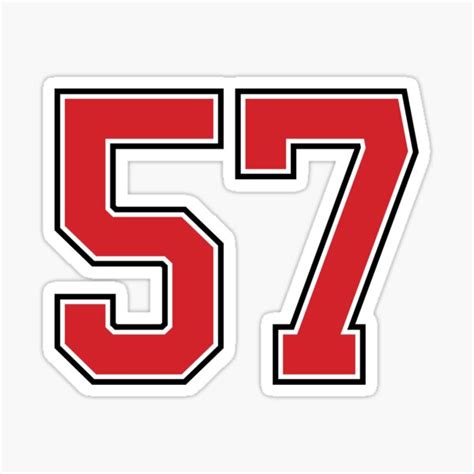 "Sports Number 57, red black color lucky sport fifty seven" Sticker for Sale by ArtIsParty ...