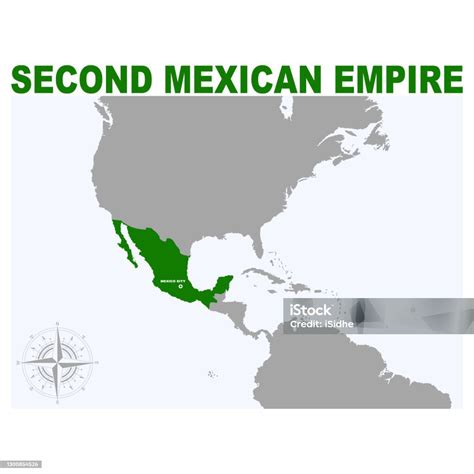 Vector Map Of The Second Mexican Empire Stock Illustration - Download ...