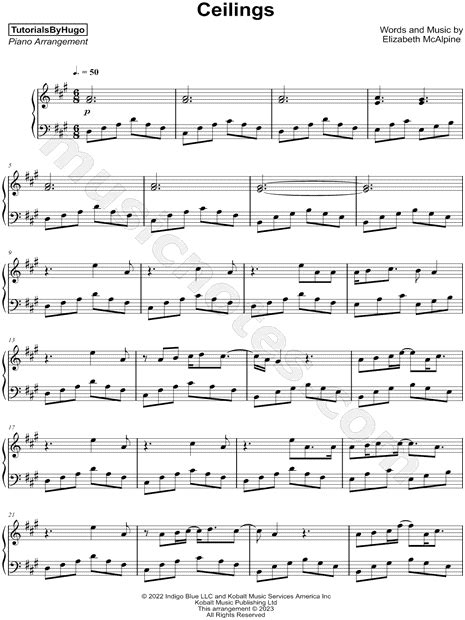 TutorialsByHugo "ceilings" Sheet Music (Piano Solo) in A Major ...