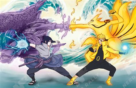 Naruto ( Kurama Form ) vs. Sasuke ( Susanoo Form ) - Nerd Rally