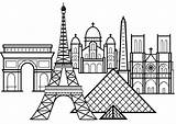 Paris  Famous Monuments Paris Coloring Pages sketch template