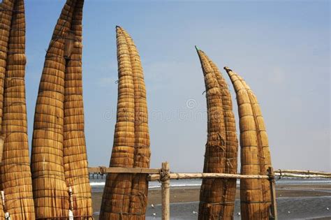 Peru Chiclayo Tropical Beaches with Artisanal Reed Fishing Boats Stock ...