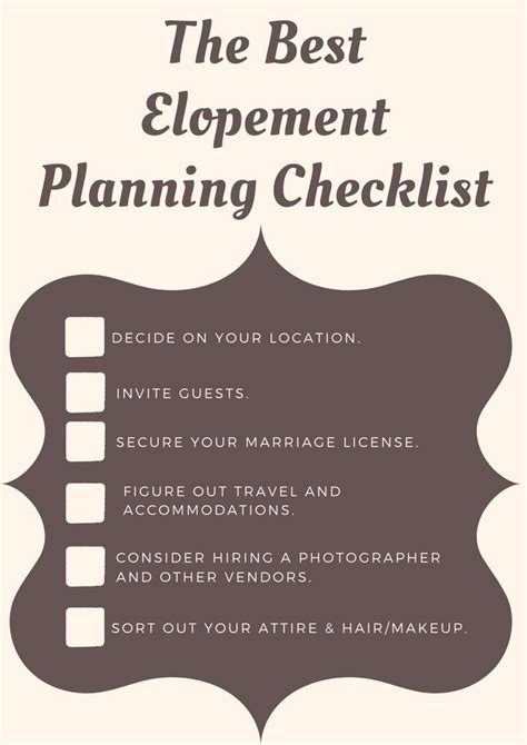 The Best Elopement Planning Checklist in 2022 | Planning checklist, Elopement, Checklist